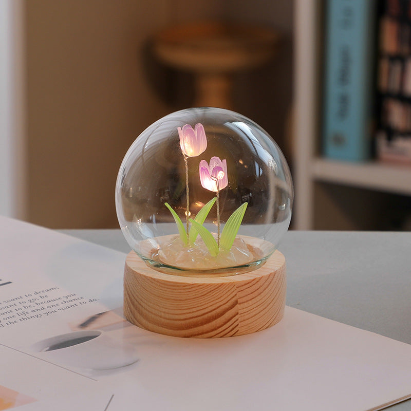 Artificial Tulip Flower Night Light Bedside Lamp LED