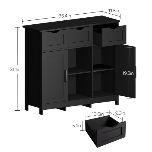 Storage Cabinets, Wooden Floor Cabinet, with Drawers and Shelves