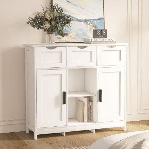 Storage Cabinets, Wooden Floor Cabinet, with Drawers and Shelves