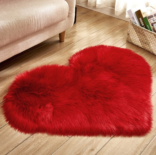 Plush Heart Shaped Carpet Non-Slip Fluffy Rug