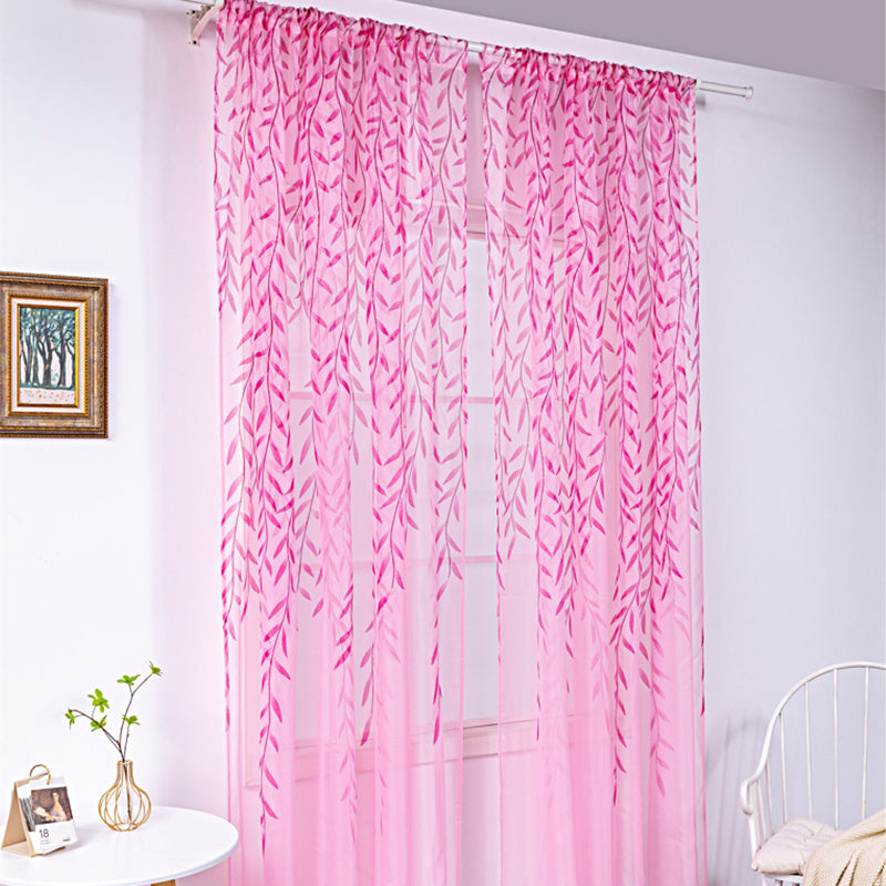 Inverted Willow Wicker Offset Living Room Balcony Window Curtain