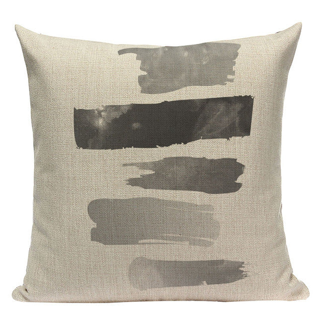 Design Geometric Throw Pillow Linen Modern