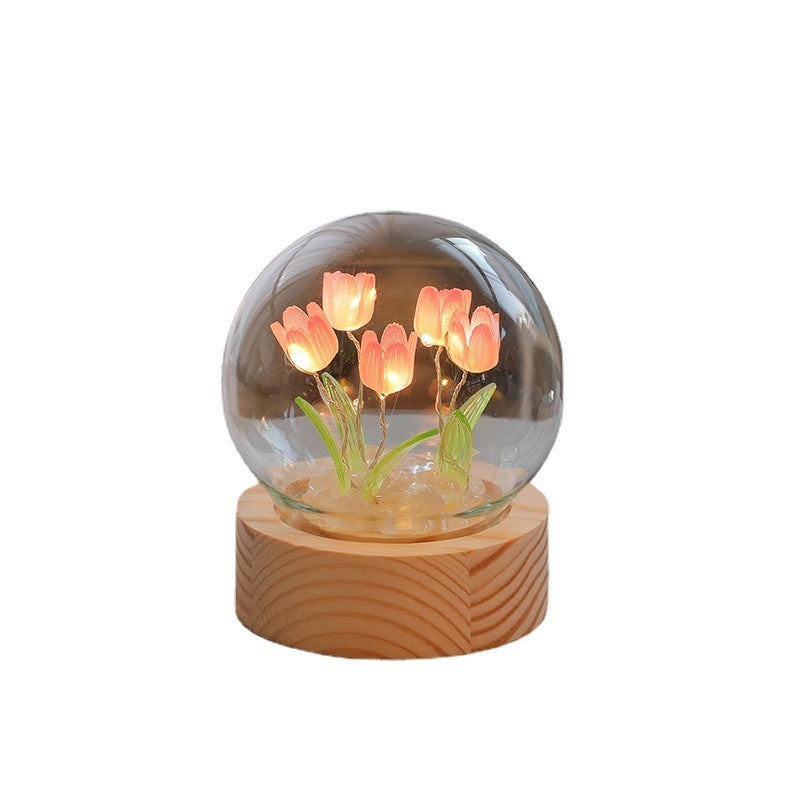 Artificial Tulip Flower Night Light Bedside Lamp LED