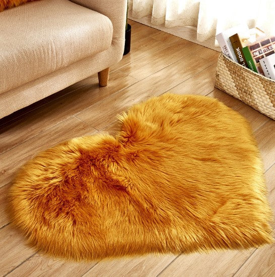 Plush Heart Shaped Carpet Non-Slip Fluffy Rug