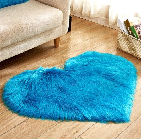 Plush Heart Shaped Carpet Non-Slip Fluffy Rug