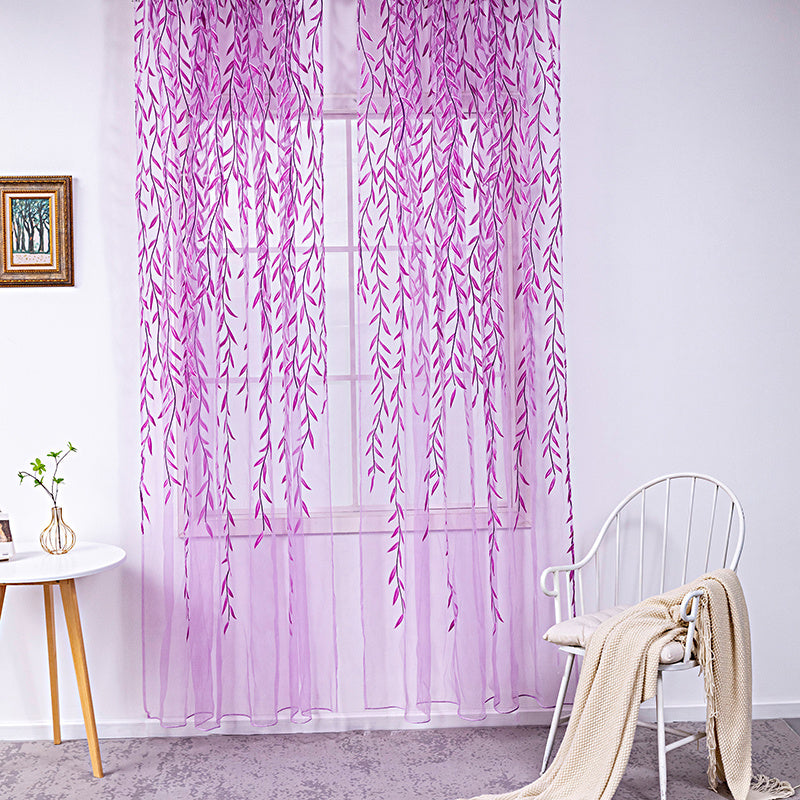 Inverted Willow Wicker Offset Living Room Balcony Window Curtain