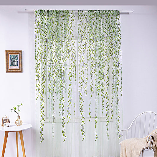 Inverted Willow Wicker Offset Living Room Balcony Window Curtain