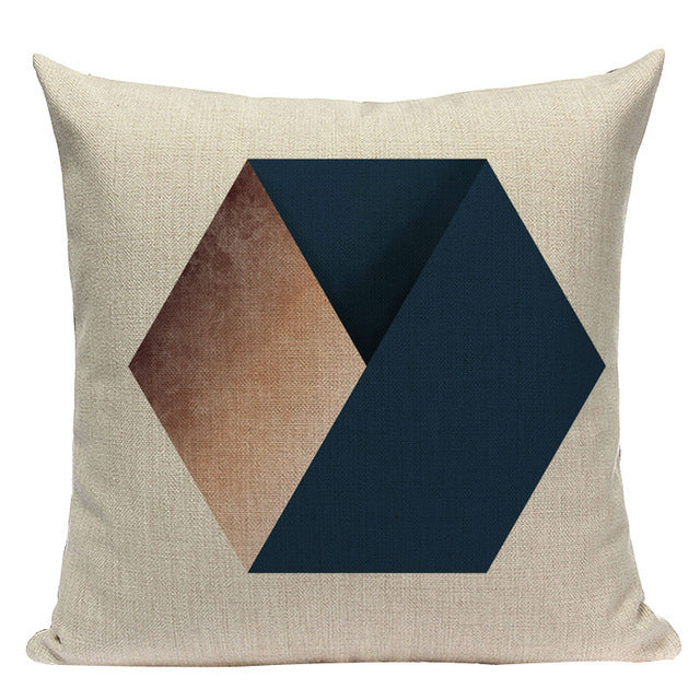 Design Geometric Throw Pillow Linen Modern