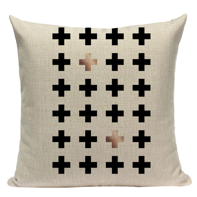 Design Geometric Throw Pillow Linen Modern