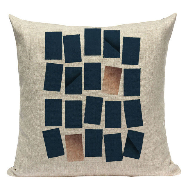 Design Geometric Throw Pillow Linen Modern