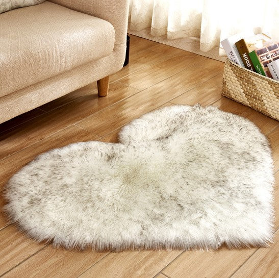 Plush Heart Shaped Carpet Non-Slip Fluffy Rug