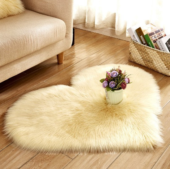 Plush Heart Shaped Carpet Non-Slip Fluffy Rug