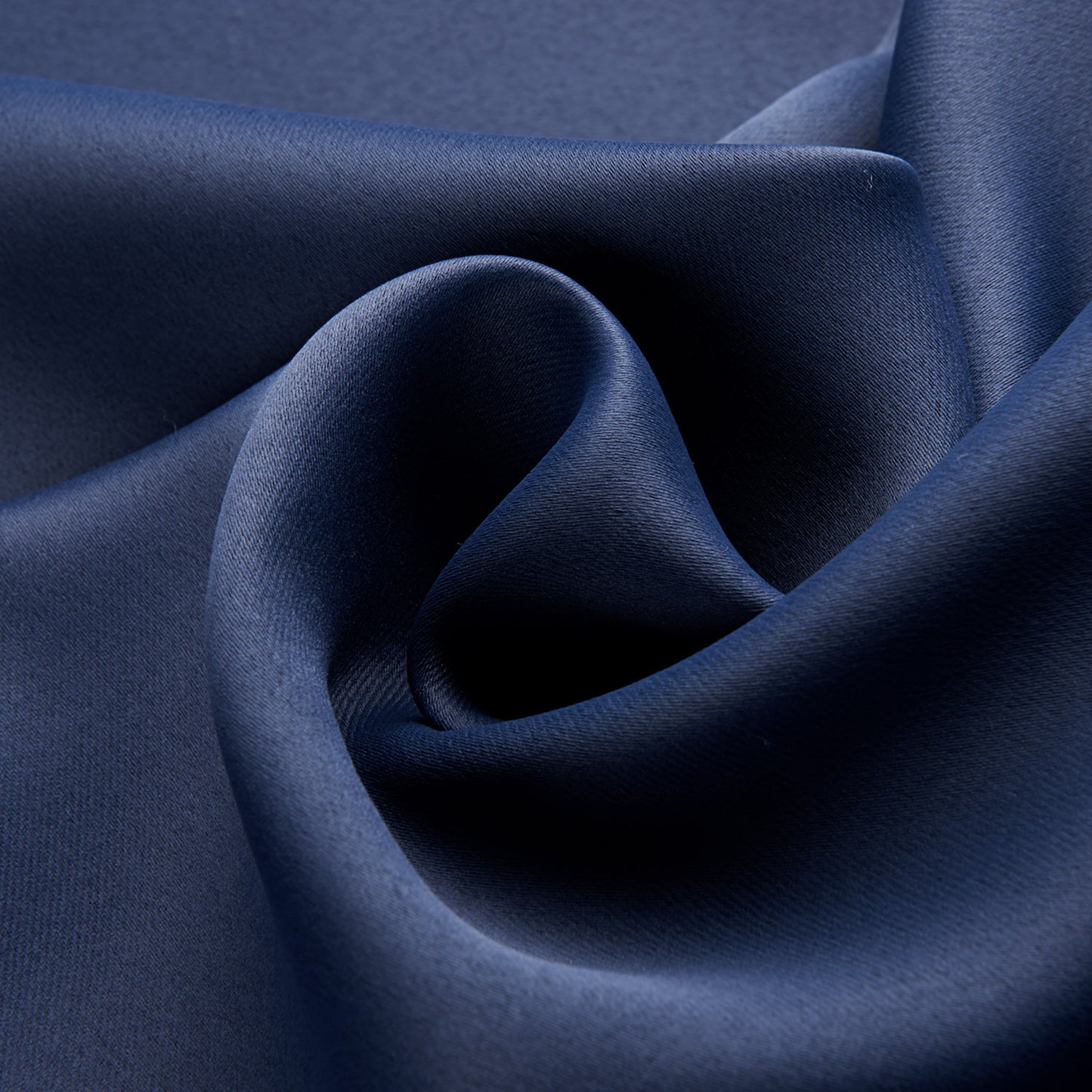 Dark Blue Bedroom Blackout Fabric Curtains