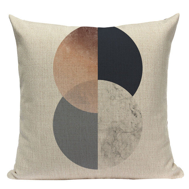 Design Geometric Throw Pillow Linen Modern