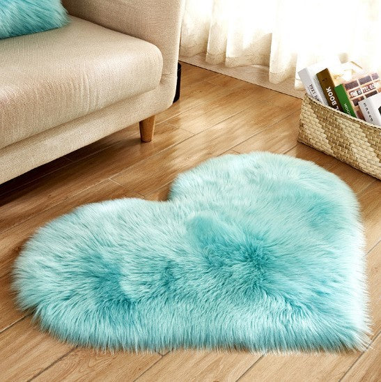 Plush Heart Shaped Carpet Non-Slip Fluffy Rug