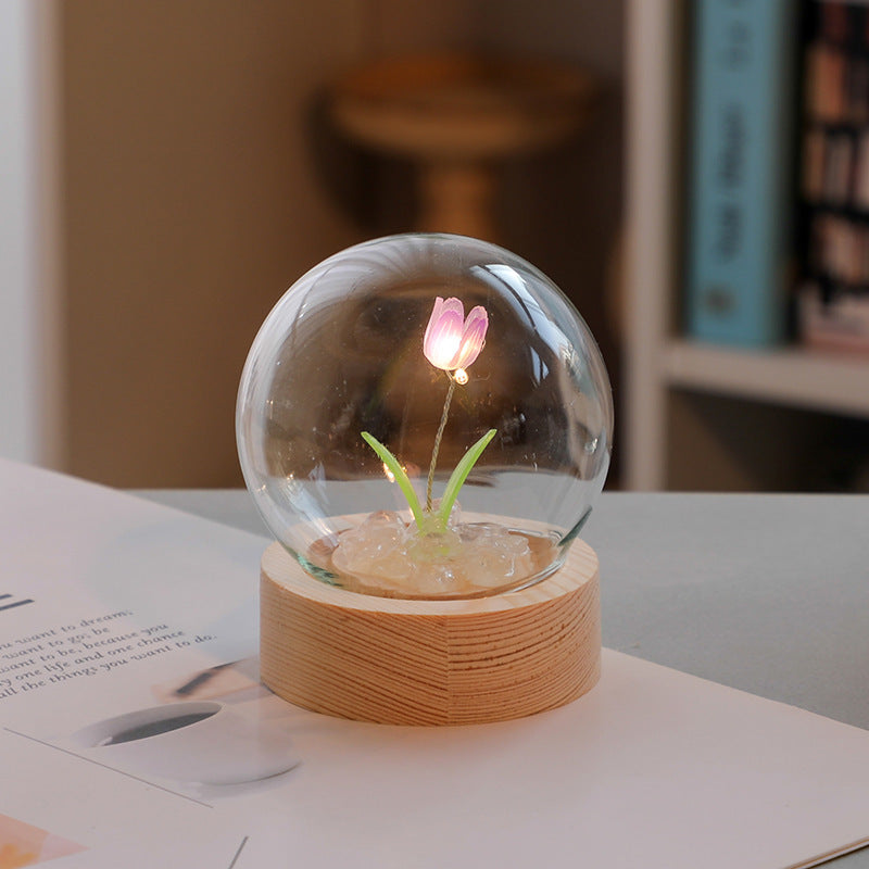 Artificial Tulip Flower Night Light Bedside Lamp LED