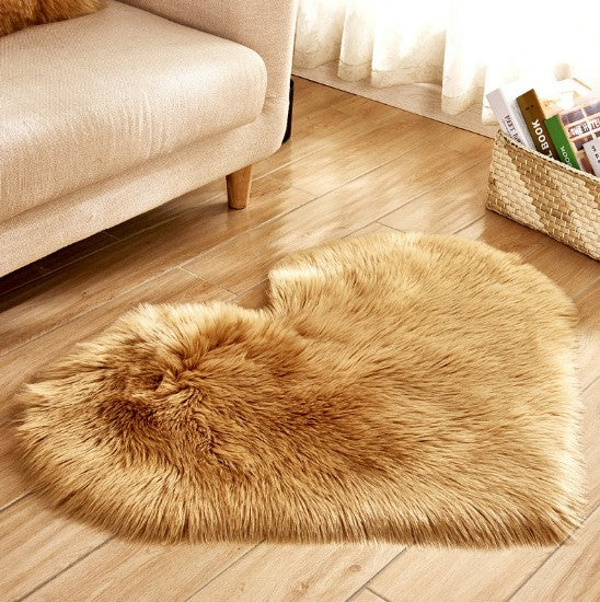 Plush Heart Shaped Carpet Non-Slip Fluffy Rug