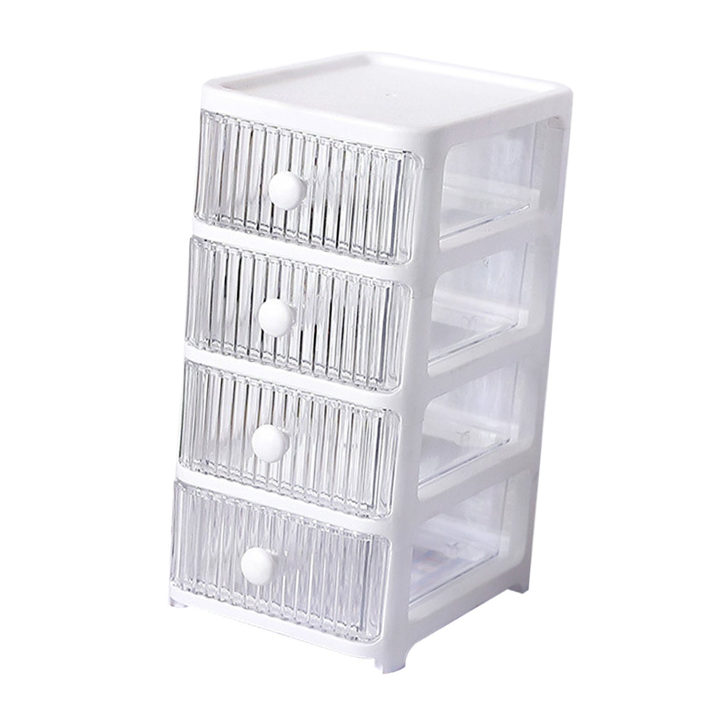 Desktop Storage Box with Drawers Multi Layers Transparent Multifunctional Stackable Organizer