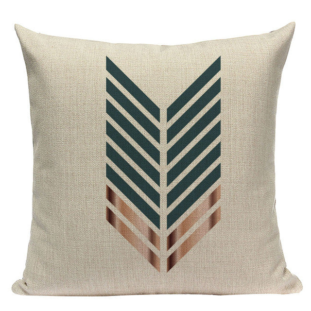 Design Geometric Throw Pillow Linen Modern