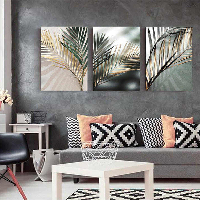 Golden Palm Botanical Canvas Painting Nordic Botanical Print Home Decor