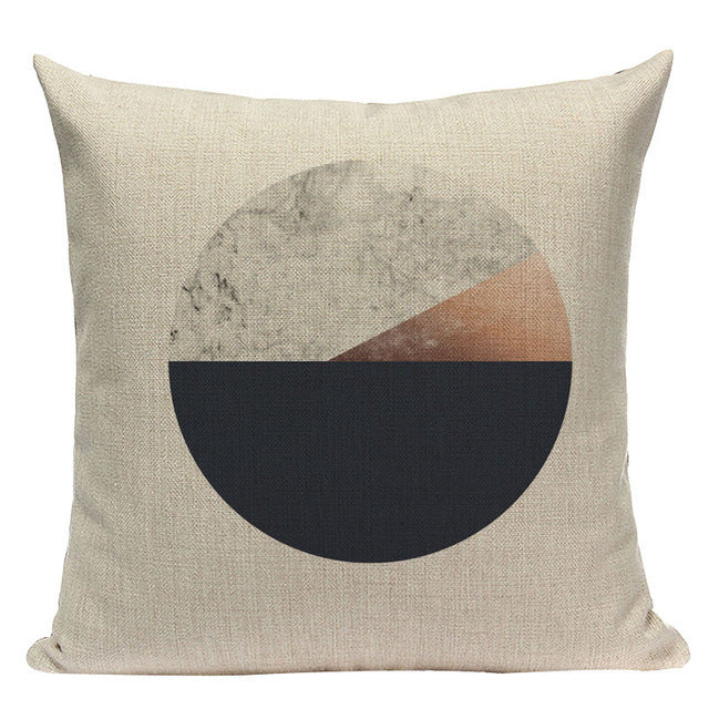 Design Geometric Throw Pillow Linen Modern