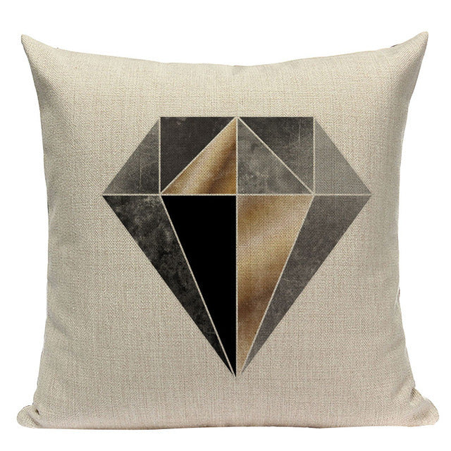 Design Geometric Throw Pillow Linen Modern