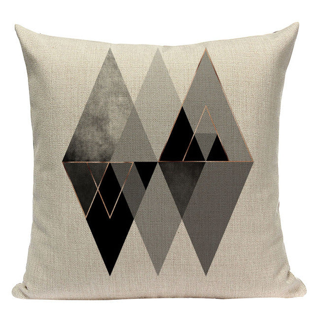 Design Geometric Throw Pillow Linen Modern