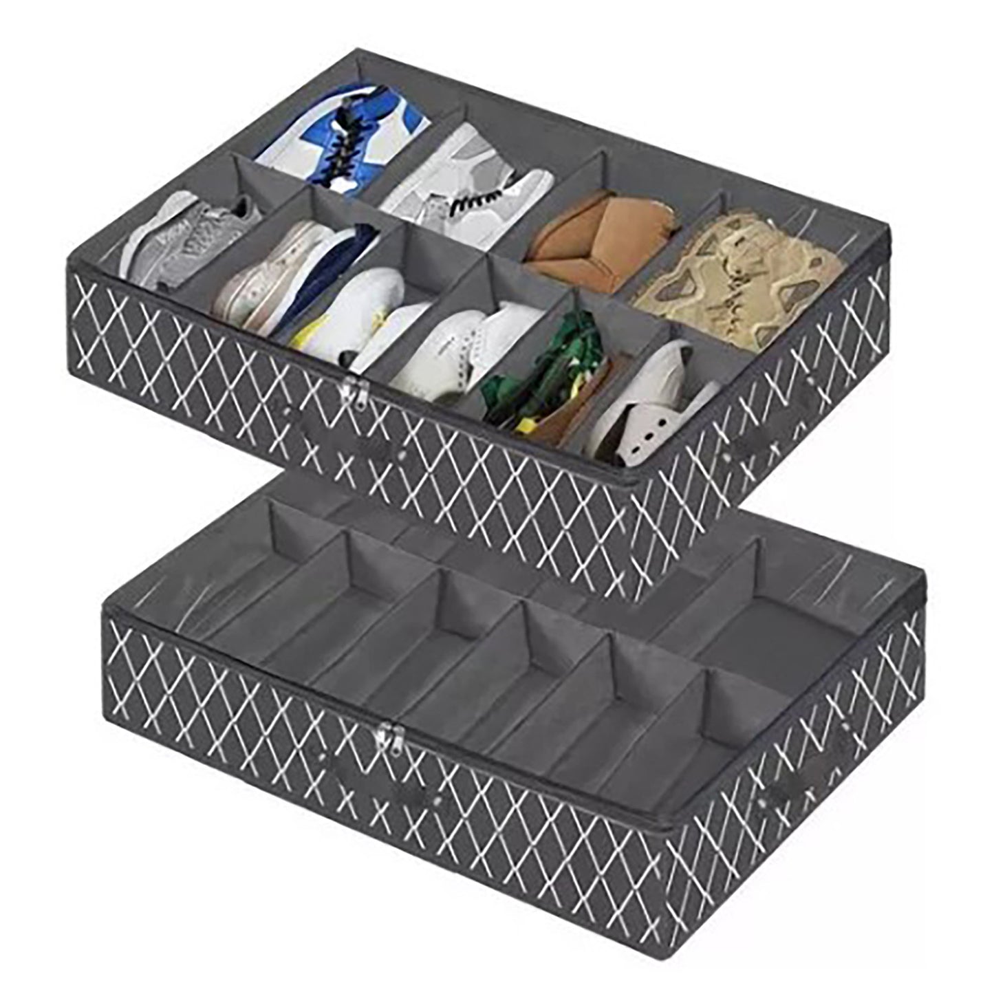 Underbed Storage Containers Adjustable Foldable Shoe Storage Solution