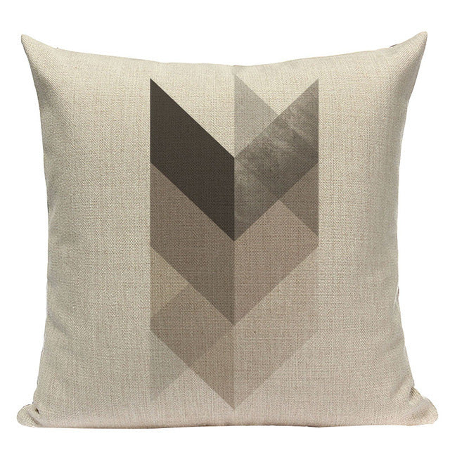 Design Geometric Throw Pillow Linen Modern