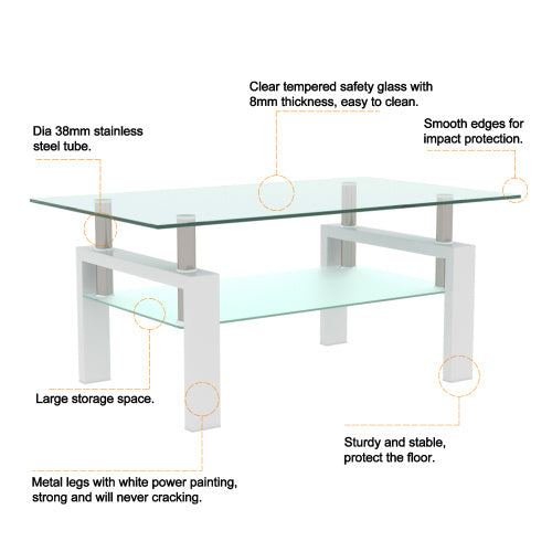 White Coffee Table, Modern Side Center Tables