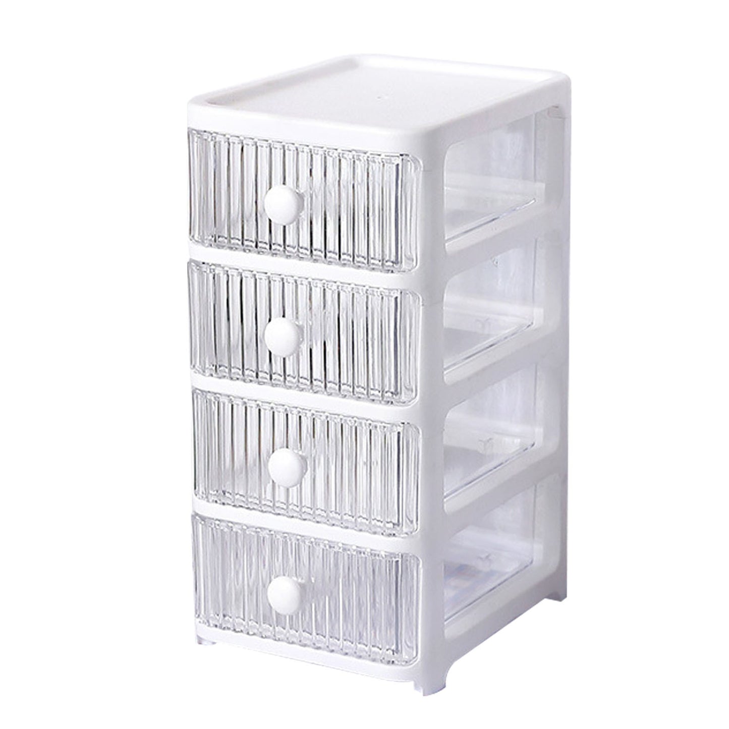 Desktop Storage Box with Drawers Multi Layers Transparent Multifunctional Stackable Organizer