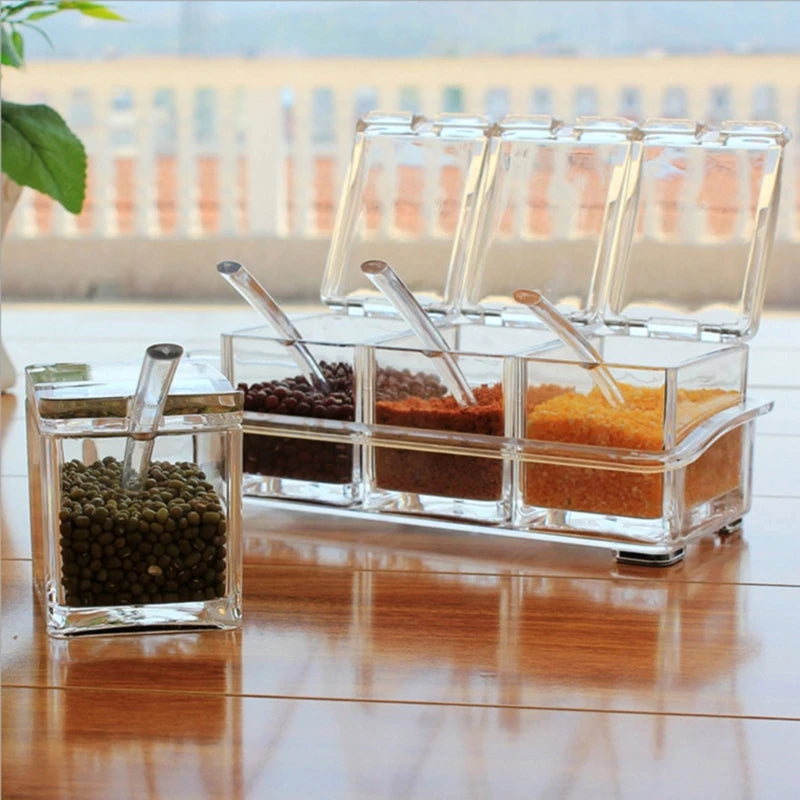 Seasoning Container Clear Condiment Storage Box for Storing Spices