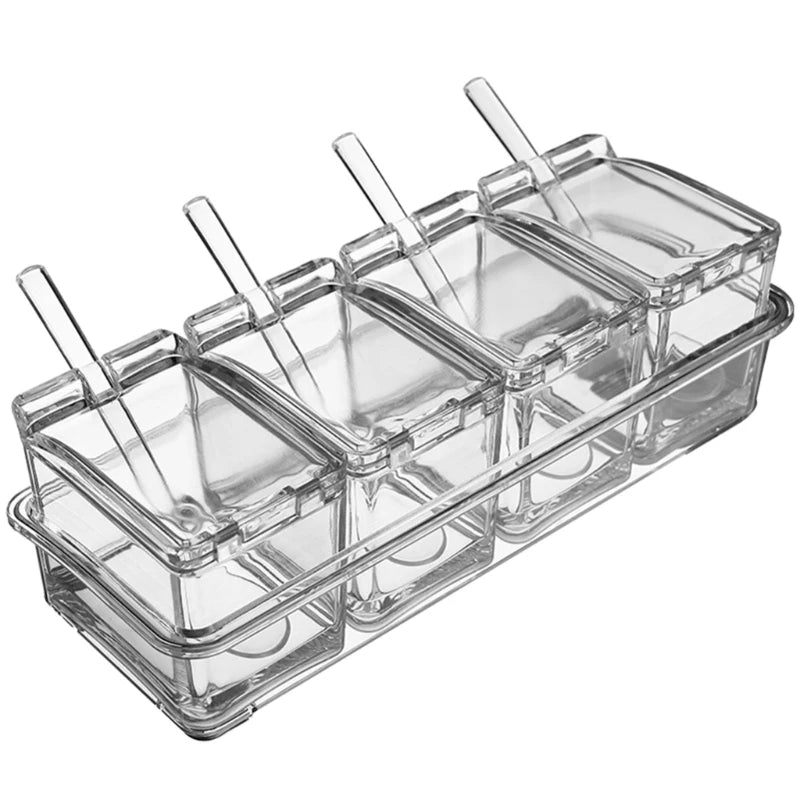 Seasoning Container Clear Condiment Storage Box for Storing Spices