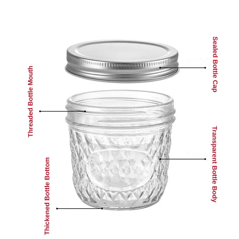 Mason Jar with Lid High Temperature Resistant Easy to Clean