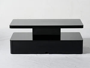 Modern Stylish Coffee Table with 16 Colors LED Lights, Double-Layer Design