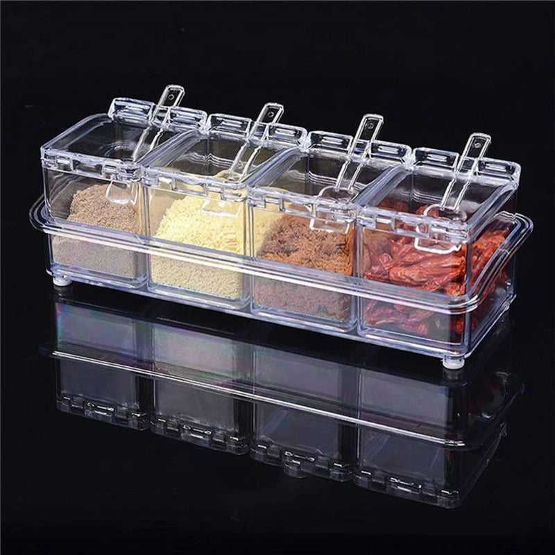 Seasoning Container Clear Condiment Storage Box for Storing Spices