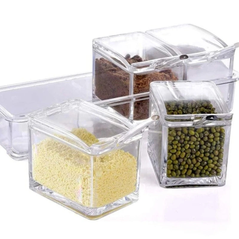 Seasoning Container Clear Condiment Storage Box for Storing Spices