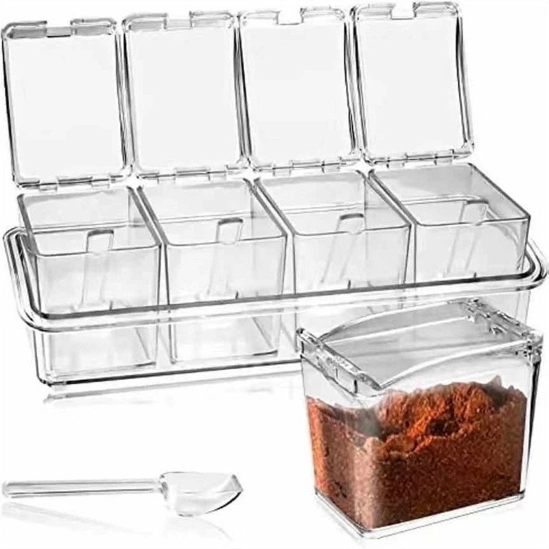 Seasoning Container Clear Condiment Storage Box for Storing Spices