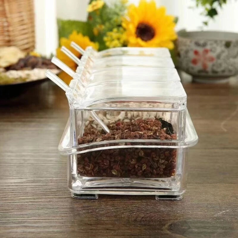 Seasoning Container Clear Condiment Storage Box for Storing Spices