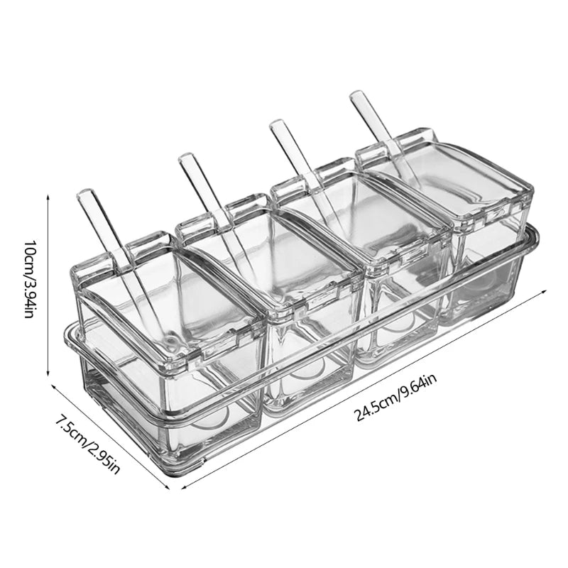 Seasoning Container Clear Condiment Storage Box for Storing Spices