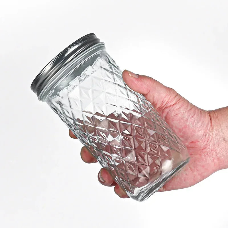 Mason Jar with Lid High Temperature Resistant Easy to Clean