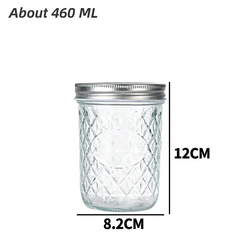 Mason Jar with Lid High Temperature Resistant Easy to Clean