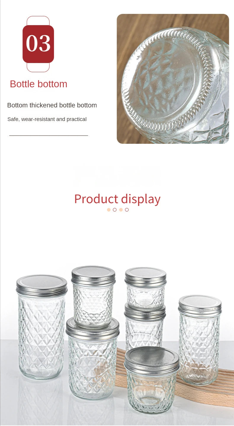 Mason Jar with Lid High Temperature Resistant Easy to Clean