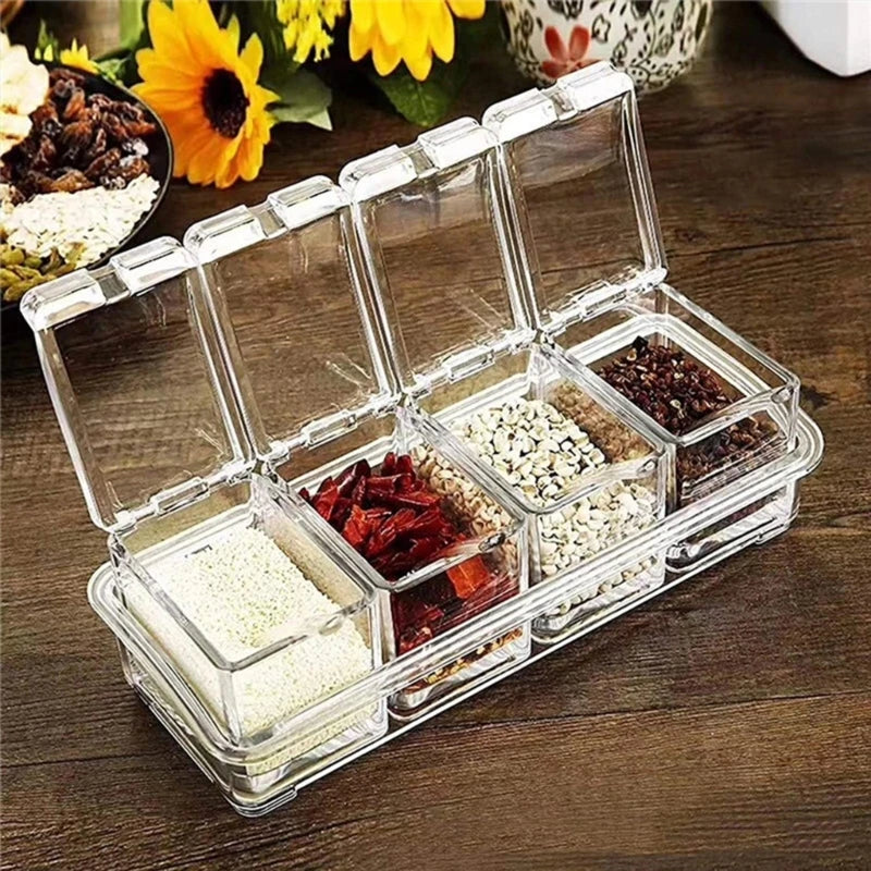 Seasoning Container Clear Condiment Storage Box for Storing Spices