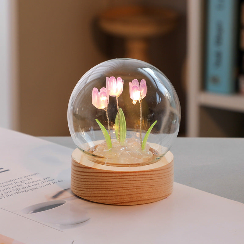 Artificial Tulip Flower Night Light Bedside Lamp LED