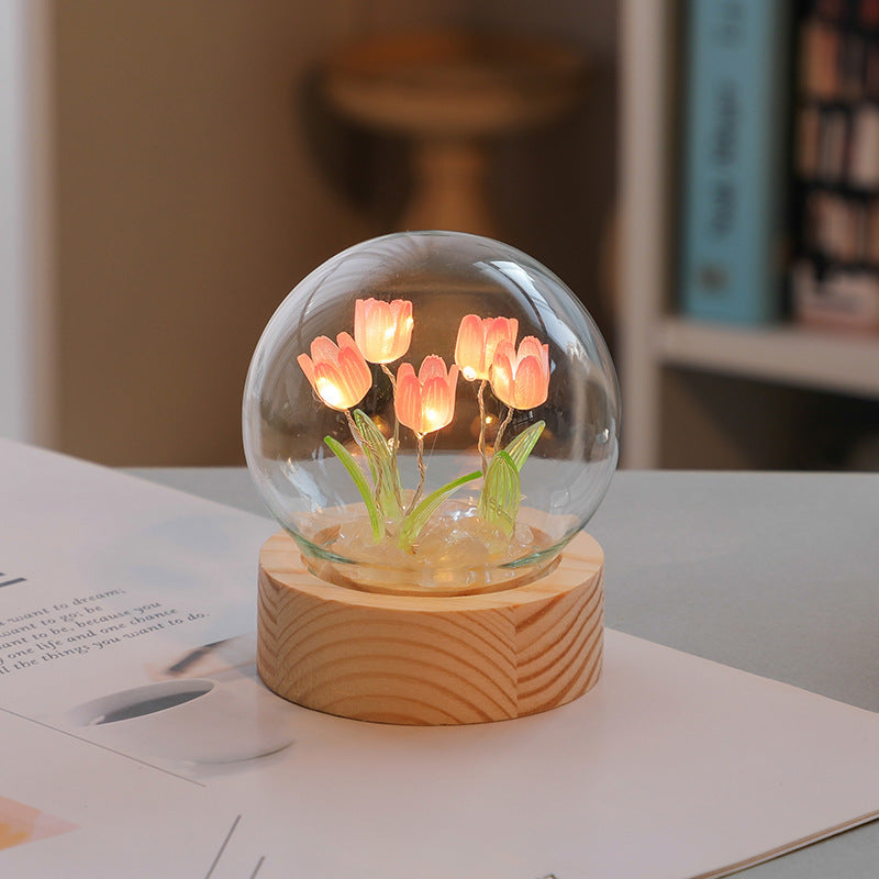 Artificial Tulip Flower Night Light Bedside Lamp LED