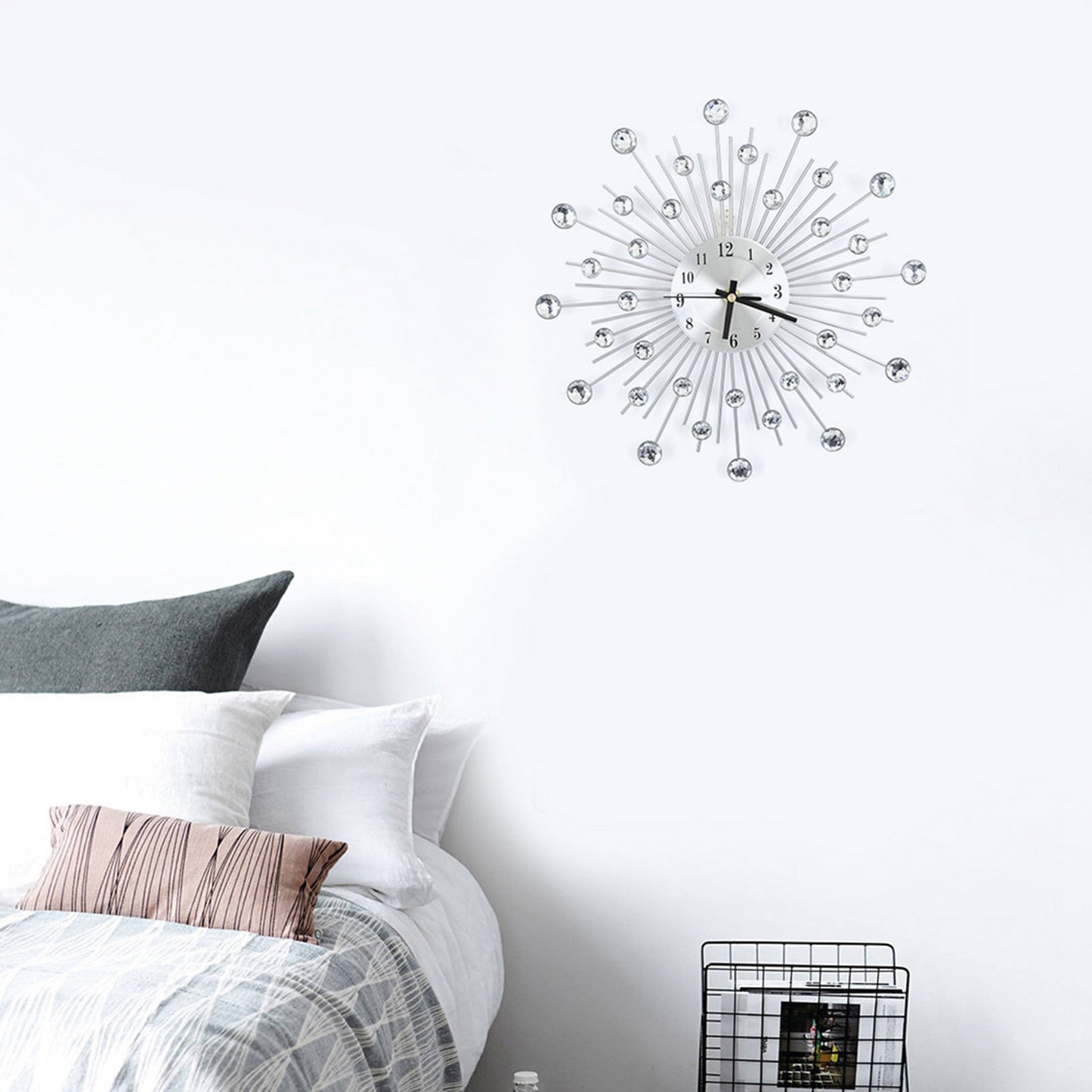 Fashion Luxury Diamond studded Metal Wall Clock