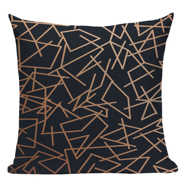 Design Geometric Throw Pillow Linen Modern