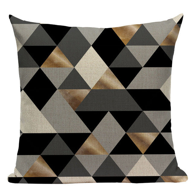 Design Geometric Throw Pillow Linen Modern