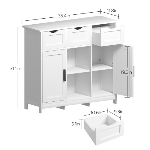 Storage Cabinets, Wooden Floor Cabinet, with Drawers and Shelves